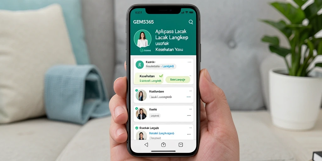 Tampilan antarmuka utama GEMS365 untuk lacak langkah.