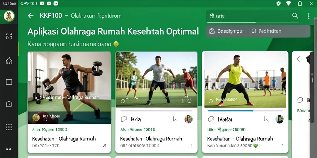 Tampilan antarmuka KPK100 untuk olahraga rumah yang interaktif.