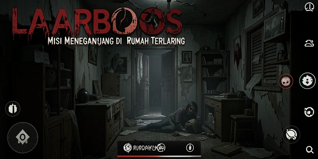 Tampilan antarmuka menyeramkan dari game LAPARBOS.