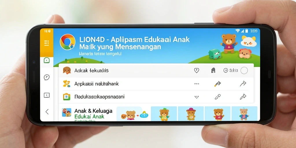 Antarmuka interaktif LION4D yang edukatif dan menarik untuk anak.