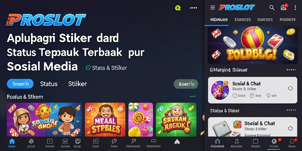 Tampilan antarmuka PROSLOT dengan berbagai pilihan stiker menarik.