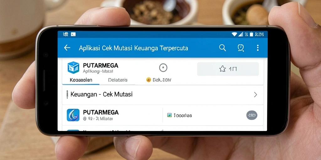 Tampilan antarmuka PUTARMEGA untuk cek mutasi keuangan.